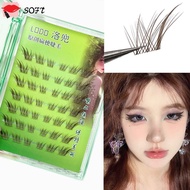 SOFTNESS Eyelash Clusters,  Manga  Eye Natural Brown Lash Clusters, Handmade Dark Brown Fluffy Gentl