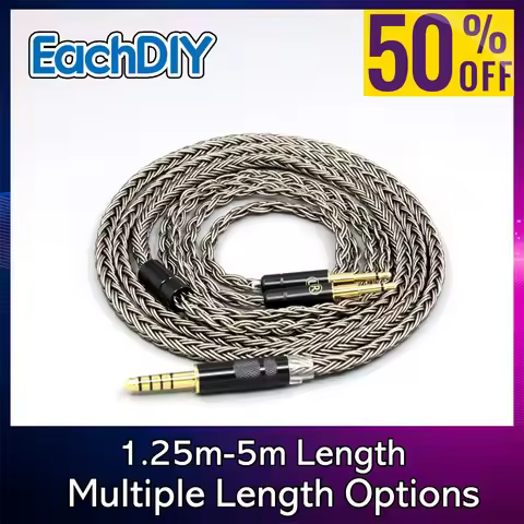 16 Core Earphone Cable For Sivga Phoenix SV021 Oriole PII Apollo Aiva Headphone Dual 2.5mm plug Grey