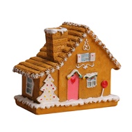 Rego001 đồ trang trí theo chủ đề lễ hội Gingerbread House trang trí thu nhỏ Đèn Led Gingerbread tran