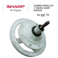 Gearbox mesin cuci Sharp 2 tabung as gigi 10z | Kapasitas 7kg-9kg