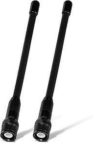 Eightwood BNC Handheld Scanner Antenna 2-Pack Dual Band 144/430MHz VHF UHF Flexible Ham Amateur Radi
