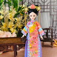 1/6 BJD Chinese Doll Ancient Traditional Clothes Headwear Qing Dynasty Empress Princess Doll Chinese