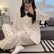 TIMI Brand High Quality Silk Pajamas, Women's Home Pajamas with Polka Dot Pattern TM39, Designer Wom