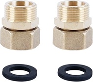 Orivin Brass Through Fitting, G3/4 Inch Brass on Both Sides Equal to DN15 Water Meter Fitting, for W