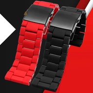 Waterproof silicone bracelet watch band 28mm for Diesel DZ7396 DZ7370 DZ428 rubber and stainless ste