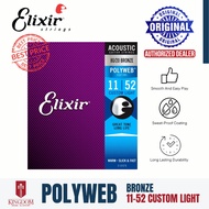 Elixir 11025 Polyweb 80/20 Bronze Acoustic Guitar Strings 11-52