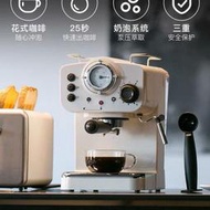 免運配110V變壓器網易嚴選咖啡機家用小型半自動蒸汽式奶泡機復古意式迷你一體機