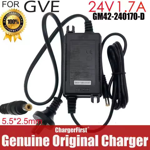 Genuine GVE GM42-240170-D 24V 1.7A AC Adapter for Majority NAGA 60 NAGA 80 Soundbar 5.5x2.1mm Power 