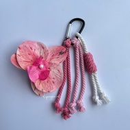 Orchid Charm Bag - Orchid Macrame Charm Bag - Cute Charm Bag - Charm Bag - Handmade Charm Bag