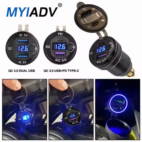 R1200RT Motorcycle Charger With Switch QC 3.0 USB PD Type-C Accessories For BMW R1200GS R1250GS R130