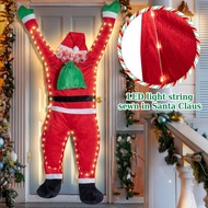 Santa Claus Decoration Light Up Santa Claus Outdoor Indoor Hanging Climbing Santa Claus Bookshelf Ma