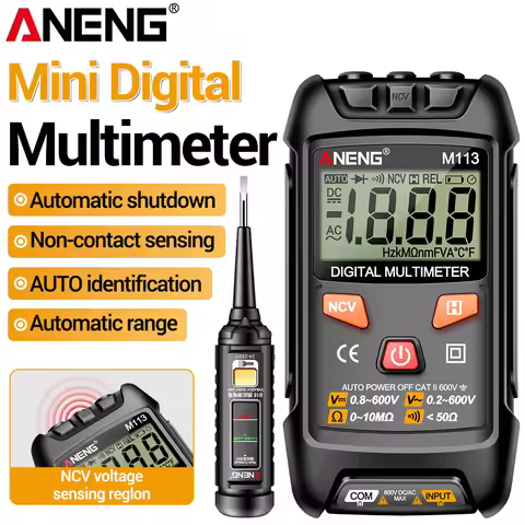 ANENG M113 Smart Multimeter AC/DC Voltage+B15 Slotted Screwdriver Highlight Indicator Light Professi