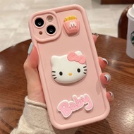 For Samsung Galaxy S24 Ultra S23 S22 Plus Baby Hello Kitty Plain Multistep Soft Phone Case