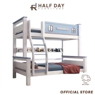 [Pre order] Halfday - Solid Wood Bunk Bed Two-Layer Loft Bed Children and Toddler Bed High and Low Bed Double Decker Bed