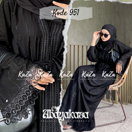 RAMADHAN SALE!! Abaya Hitam Turkey Gamis Syari Muslimah Bahan Jetblack Hitam Kombinasi Renda abaya kaza Dress Arab Saudi 951