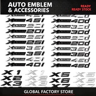 3D Xdrive 20d 30d 35d 40d 50d 20i 25i 30i Car Fender Emblem Trunk Badge Sticker For BMW  X1 X3 X4 X5