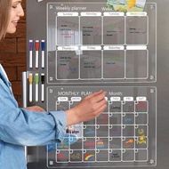 1set 11.69*8.27inch 3D Magnetic Acrylic Dry Erase Board (Comes With 6 Whiteboard Markers, With Prote