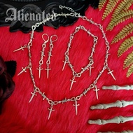 Aifa Barbed Wire Sharp Earrings Bracelet Necklace | Halloween Gothic Grunge Punk