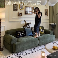 Sofa Cat Dark Green Small Apartment Chenille Removable Washable Retro French Living Room Valley Scra