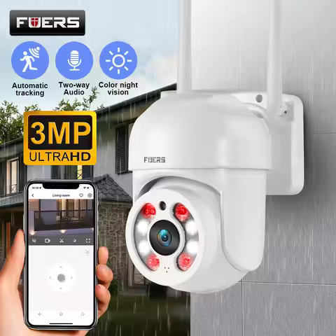 FUERS 3MP HD Wifi Camera PTZ Outdoor 4X Digital Zoom Human Detection Security IP Camera AI Auto Trac
