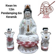 Kwan Im Ceramic Statue 12in 21A 01