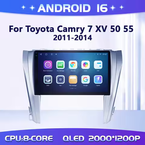 10" For Toyota Camry 7 XV 50 55 2011-2014 Car Multimedia Radio Android 16 System BT Carplay Android 