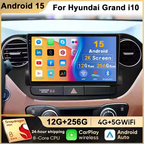 9" Car Radio For Hyundai Grand i10 i 10 2013 2014 2015 2016 2017 2018 Android 15 Carplay Auto Multim