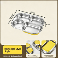 Plate 316L Stainless Steel Compartment Plate Baby Suction Plate Complementary Food Plate Kindergarte