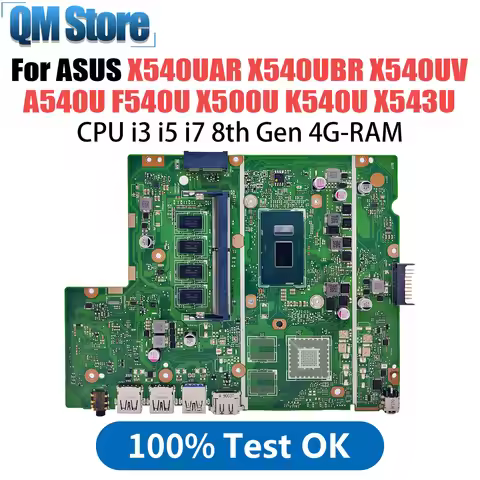 X540UAR Laptop Motherboard For ASUS X540UBR X540UV A540U F540U X500U K540U X543U P540U R540U CPU i3 