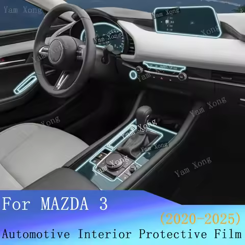 Auto Full set interior Film For MAZDA 3 Manual Automatic Gear Panel Transparent Film Navigation scre
