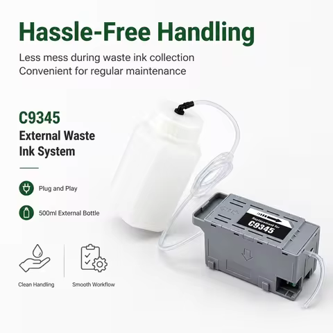 C9345 External Waste Ink System 500ml With Chip For Epson ET 8550 L18050 L8050 WF7310 WF7820 ET5880 