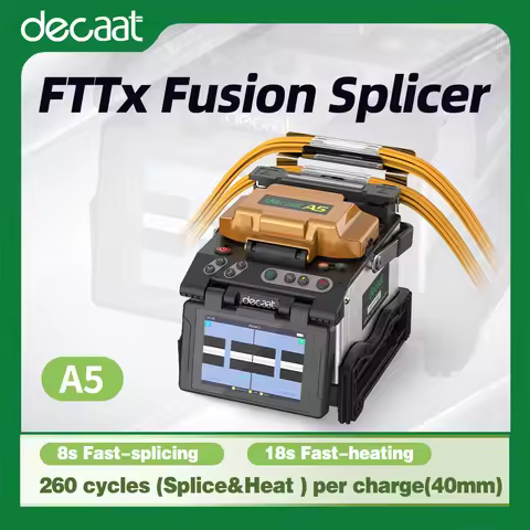 Decaat Fiber Optic Fusion Splicer A3,A7,A5，8s Fast-splicing，18s Fast-heating. 0.01dB Average loss,50