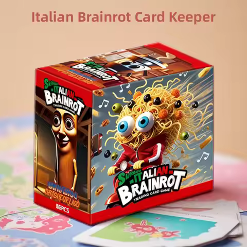 Italian Brainrot Laser Card Booklet Tung Tung Sahur Tralalero Tralala Collection Cards Booklet Tradi