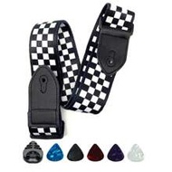 7pcs Black And White Grid Guitar Strap, 100% Soft Guitar Straps, Electric & Acoustic Guitar, 5 Guita