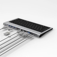 Feeltek Usb C Otg Hub Keyboard 11 In 1 Hub Hdmi 4K Vga Rj45 100W Pd