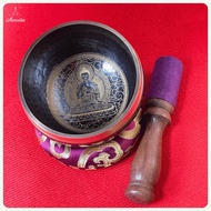 [Amrita]CXNP332 Nepal Swinging Bell 11cm with Medicine Buddha pattern Lapis lazuli Light Tathagata-T