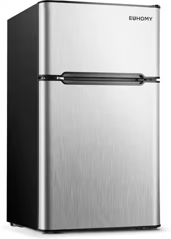 Fridge with Freezer, 3.1 Cu.Ft Compact Refrigerator with freezer, 2 Door Mini Fridge with freezer Fo