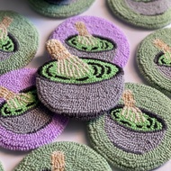 Custom Coaster Punch Needle Coaster Coaster/ Coaster/ Mug Rugs/ Knitted Coaster/ Handmade Gift/