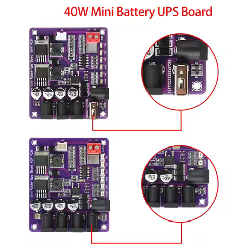 Mini UPS Power Module 40W with 4-Channel DC 5V 9V 12V USB Output for Router Uninterruptible Power Su
