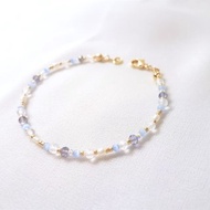 清晨 ‧ 堇青石 貓眼石 白水晶 珍珠 串珠 細手環