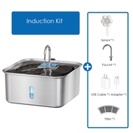 7L ตู้กดน้ำอัตโนมัติน้ำพุแมวสแตนเลสสำหรับแมวสุนัขสัตว์เลี้ยงอัจฉริยะ Stainless Steel Cat Water Fount