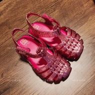 Giày Sandal G Jelly Zaxy Baby Princess Soft Bottom Tea Rose Toe Cover Summer Kids Shoes Fashionable