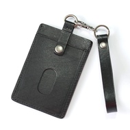 [SG Seller] Lanyard Real Calf Leather Card Holder for Office Work / EZlink / MRT