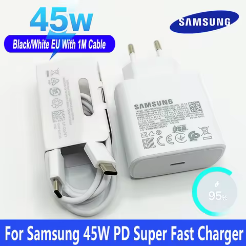SAMSUNG 45W EU Original Super Fast Type C Charger EP-TA845 PD Adapter For Galaxy S26 Ultra S25 S24+ 