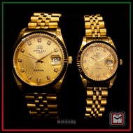 ROSCANI PARIS Couple Watch  BG497+498 (23K GOLD PLATED)