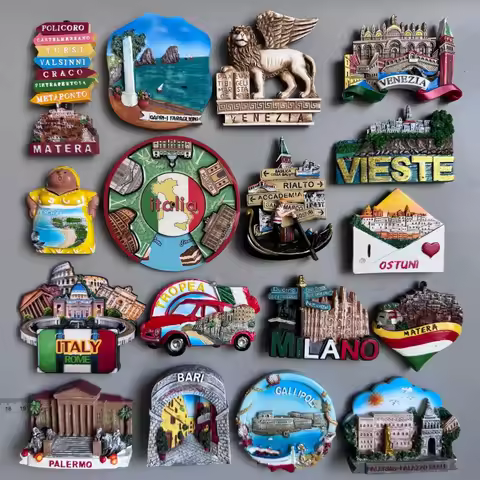 Italia Fridge Magnets Italy Matera Venezia Peschici Vieste Tropea Milano Palermo Bari Lecce Tourism 