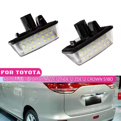 2Pcs CanBus LED License Plate Lights For Toyota Corolla E11 Crown S180 Starlet EP91 Vios Previa ACR5