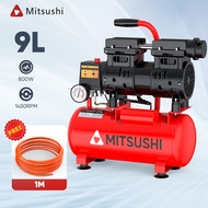 【Free Pipe】Mitsushi 50L 30L 24L 9L 1600W/800W 220V Oil Free Air Compressor Silent Type Industrial Ai