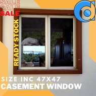 Aluminium Casement Window ( 1Set /2 Daun 47"x47")