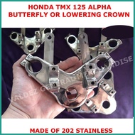 ✙  ▧  TMX 125 ALPHA Butterfly , Lowering Crown STAINLESS BUTTERFLY , HONDA TMX 125